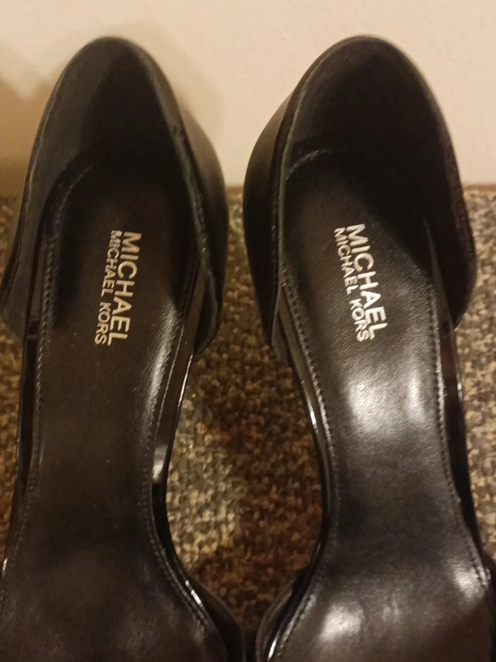 Michael Kors Black Pointed D'Orsay Pumps with Pearl Drops Size